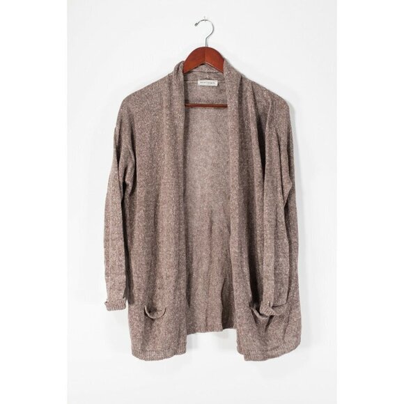 Bruno Manetti Women's Size 44 Medium Brown Cardigan Sweater Knit Linen Blend Top - Picture 5 of 6